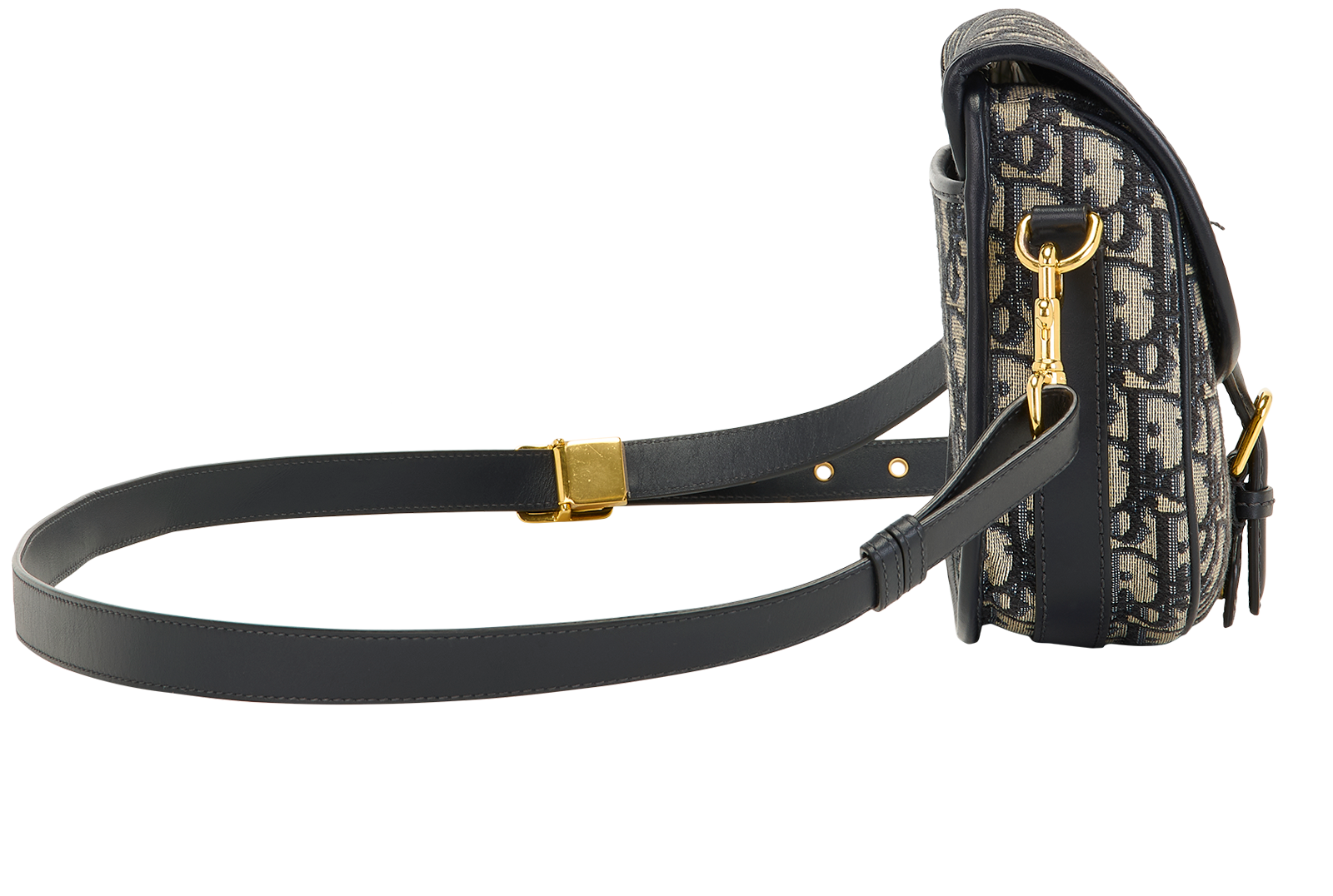 Medium Bobby, &pound;2,100, Handbags, Beige/Blue, Canvas, Side view